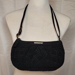 VERA BRADLEY ALL BLACK QUILTED CROSSBODY PURSE OR SHOULDER BAG